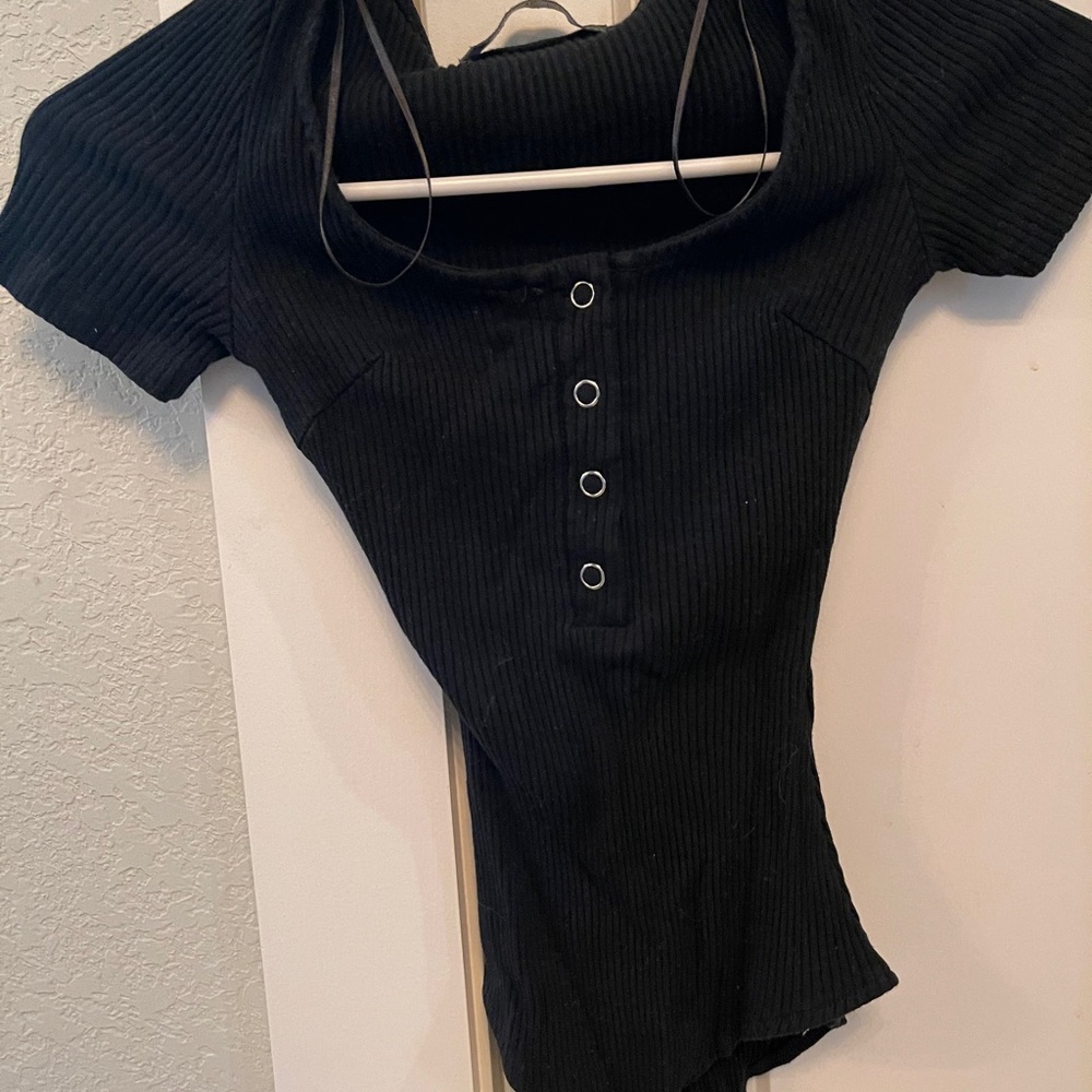 Short sleeve ribbed bodysuit
